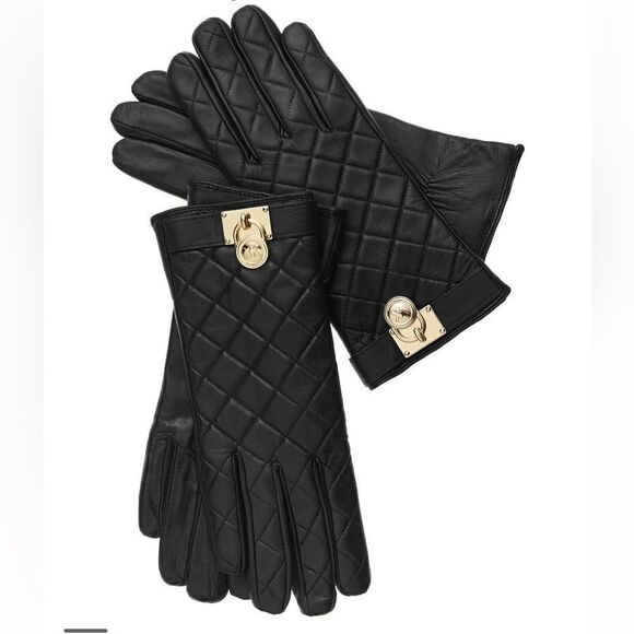 Michael Kors Accessories - 🌟NEW🌟Michael Kors🌟 Quilted Leather Hamilton Lock Gloves with Touch Tips